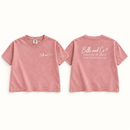 Belle and Co blush boxy T-shirt front and back