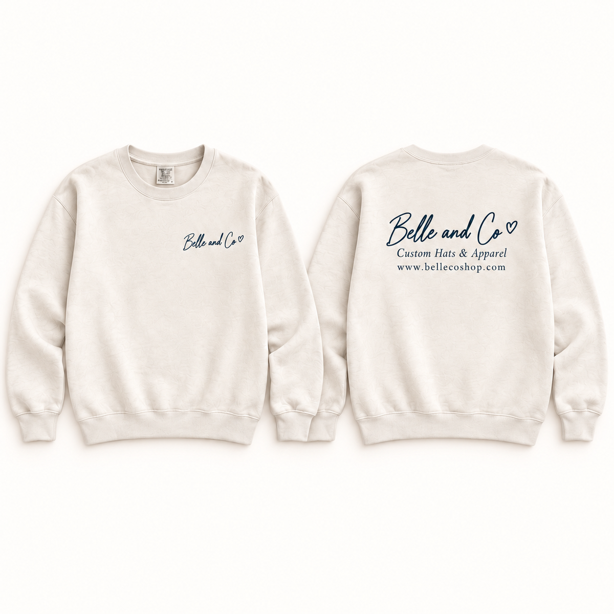Belle and Co ivory ringspun crewneck front and back