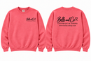 Belle and Co Comfort Colors Watermelon pink crewneck front and back