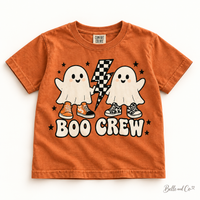 Boo Crew Youth Comfort Colors Halloween tee — digital mockup