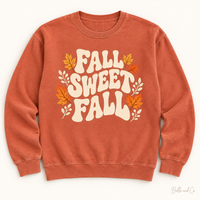 Fall Sweet Fall Comfort Colors Crewneck Sweatshirt in Terracotta — digital mockup