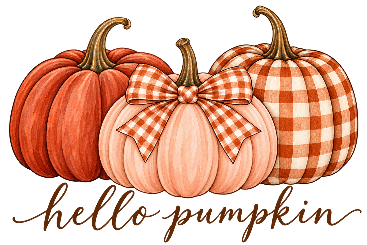 Hello Pumpkin print artwork for Comfort Colors Crewneck Sweatshirt